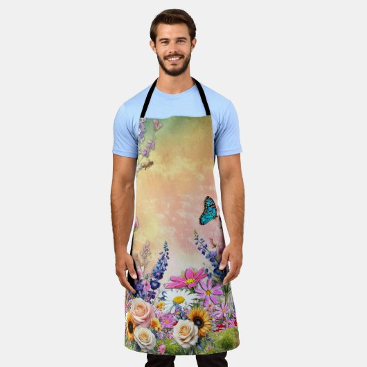 Frühling und Sommer blühen Florals Schürze (Getragen)