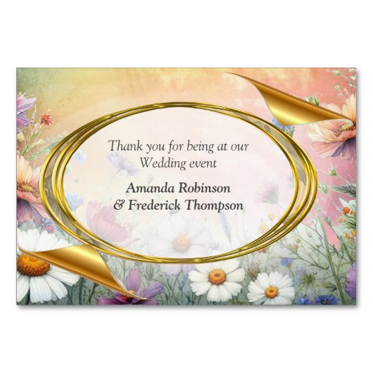 Frühling und Sommer blühen Florals Tischnummer (Rückseite)