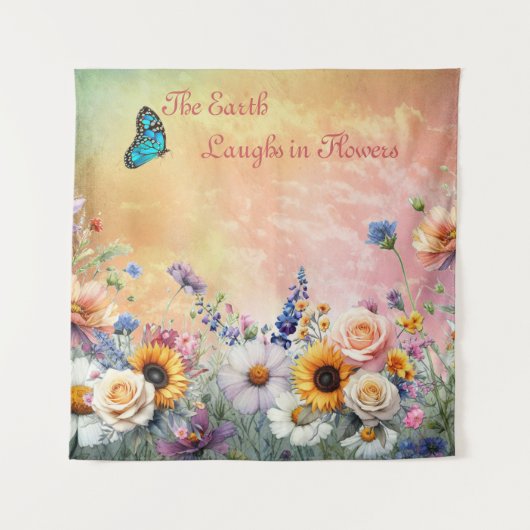 Frühling und Sommer blühen Florals Wandteppich (Vorderseite)