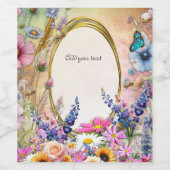 Frühling und Sommer blühen Florals Weinetikett (Einzelnes Label)