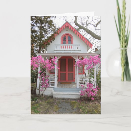 Frühling und Viktorianische Hütte - Martha's Viney Karte (Vorderseite)