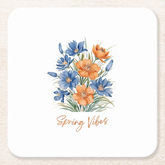 Frühling VIbes Rechteckiger Pappuntersetzer (Vorderseite)