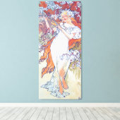 Frühling (Vier Jahreszeiten), Alphonse Mucha Canva Leinwanddruck (Insitu (Holzboden))