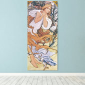 Frühling (Vier Jahreszeiten), Alphonse Mucha Canva Leinwanddruck (Insitu (Holzboden))