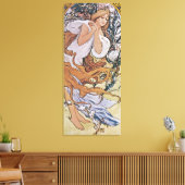 Frühling (Vier Jahreszeiten), Alphonse Mucha Canva Leinwanddruck (Insitu (Wohnzimmer))