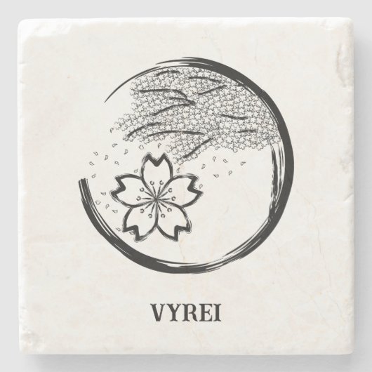 Frühling-Wappen Steinuntersetzer (Vorderseite)