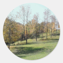 Frühling wie Bäume Runder Aufkleber