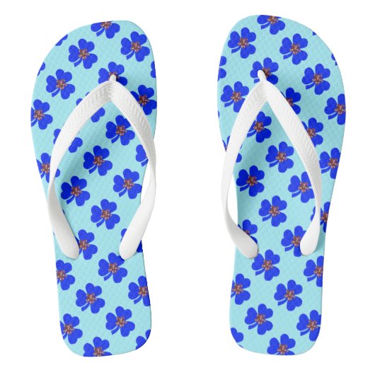 Frühlingblau, blaue Klee Badesandalen (Fußbett)