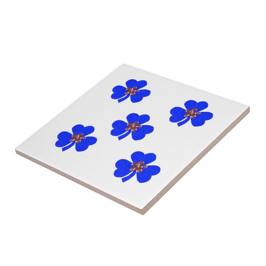 Frühlingblau, blaue Küchenblumen Fliese (Seite)