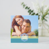 Frühlingblau Save the Date (Stehend Vorderseite)