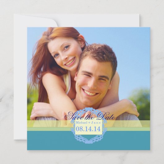Frühlingblau Save the Date (Vorderseite)