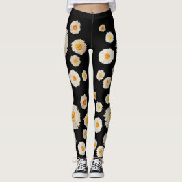 FrühlingCustom Leggings, White Daisises Blumenkuns Leggings