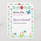 FrühlingFling laden ein Einladung (Vorne/Hinten)