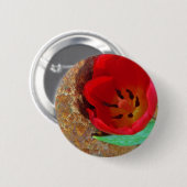 Frühlinggelb und Roter Tulip Button (Vorne & Hinten)