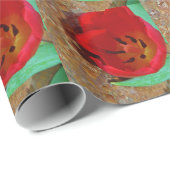 Frühlinggelb und Roter Tulip Geschenkpapier (Rolleneckpunkt)