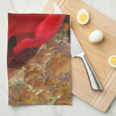 Frühlinggelb und Roter Tulip Geschirrtuch (Viertel Falte)