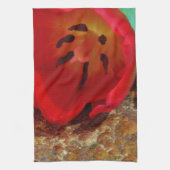 Frühlinggelb und Roter Tulip Geschirrtuch (Vertikal)