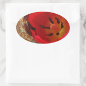 Frühlinggelb und Roter Tulip Ovaler Aufkleber (Tasche)