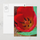 Frühlinggelb und Roter Tulip Postkarte (Vorne/Hinten)