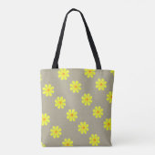 Frühlinggelbe Blumen auf abstraktem grauen Hinterg Tasche (Rückseite)