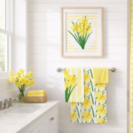 Frühlinggelbe Daffodien Blume Badhandtuch Set