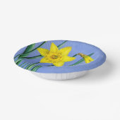 Frühlinggelbe Daffodien Kunst blaue Himmelsoster Pappteller (Gewinkelt)