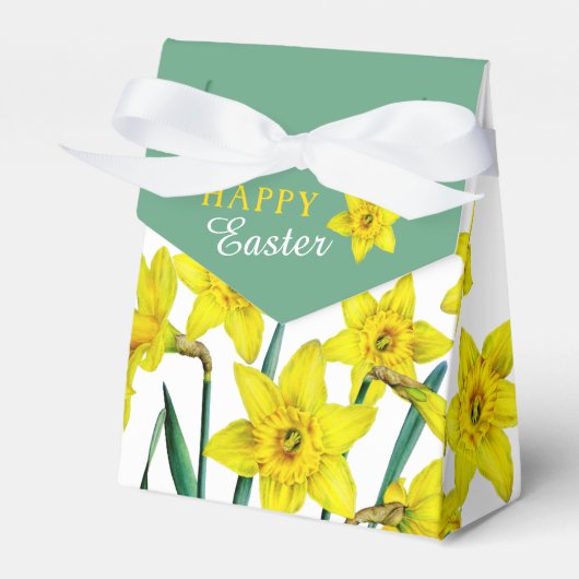 Frühlinggelbe Daffodien Kunst Dankeschön an Ostern Geschenkschachtel (Vorderseite)