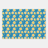 Frühlinggelbe Daffodin Blumengrün Blau Geschenkpapier Set (Vorderseite 2)
