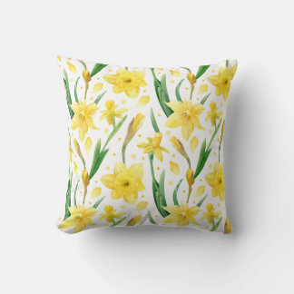 Frühlinggelbe Daffodische Blume Muster Kissen