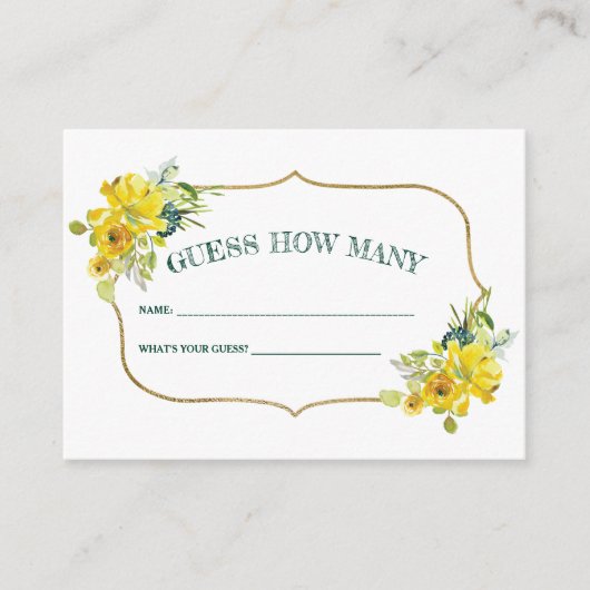 Frühlinggelbes Brautparty Begleitkarte (Vorderseite)