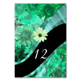 Frühlinggrün-Blumenmuster personalisiert Tischnummer