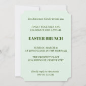 Frühlinggrün Rosa Blume Bunny Osterfrühlingeier Einladung (Rückseite)