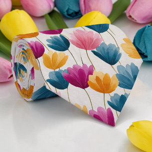 Frühlinghafte bunte Blumenkrawatte Krawatte