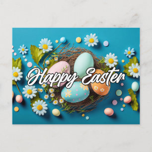 Frühlinghafte Oster-Kollage Postkarte