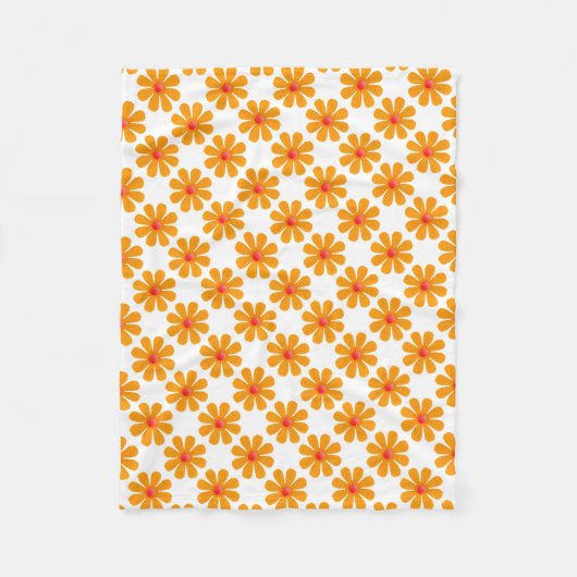 Frühlingorange Blume für Babydusche Fleecedecke (Vorderseite)