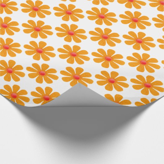 Frühlingorange Blume für jede Anlässe Geschenkpapier (Ecke)