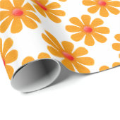 Frühlingorange Blume für jede Anlässe Geschenkpapier (Rolleneckpunkt)