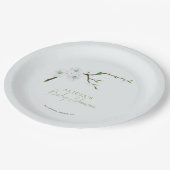 Frühlingpastellblau Blütenjungen Dusche Pappteller (Schrägansicht)