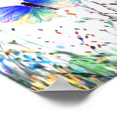 Frühlingposter Bunte Schmetterlinge fliegende Male Poster (Ecke)