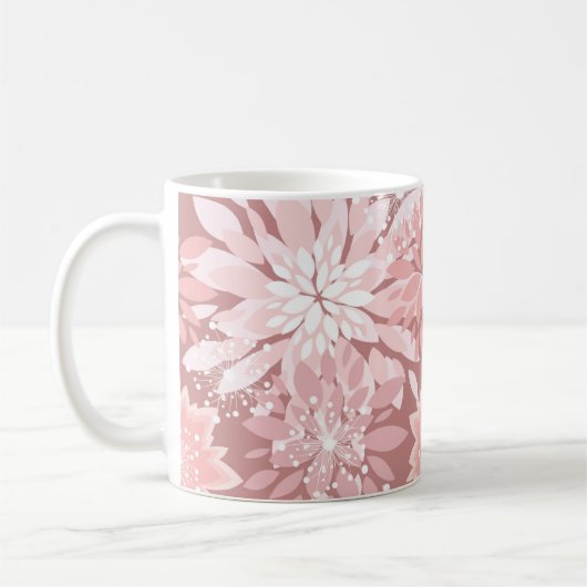 Frühlingrosa Blumenmuster Kaffeetasse (Links)
