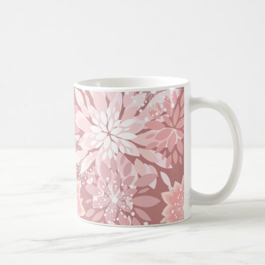 Frühlingrosa Blumenmuster Kaffeetasse (Rechts)