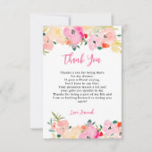 Frühlingrosa boho schicke Gartenanlage Brautparty Dankeskarte (Vorderseite)