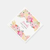 Frühlingrosa boho schicke Gartenanlage Brautparty Serviette (Ecke)