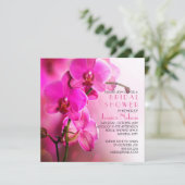 Frühlingrosa Orchideen-Brautparty Einladung (Stehend Vorderseite)
