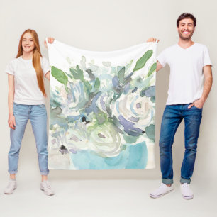 Frühlings-Anordnung - Aquarell-Blumenstrauß Fleecedecke