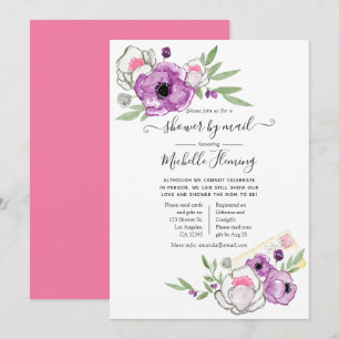Frühlings-Aquarell-Blumen-Baby-Party per Post Einladung