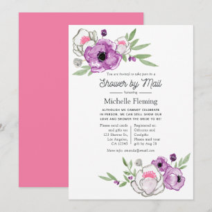 Frühlings-Aquarell-Blumen-Brautparty per Post Einladung