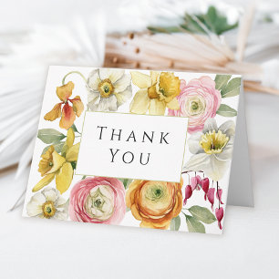 Frühlings-Aquarell-Blumen-Dankeschön Dankeskarte