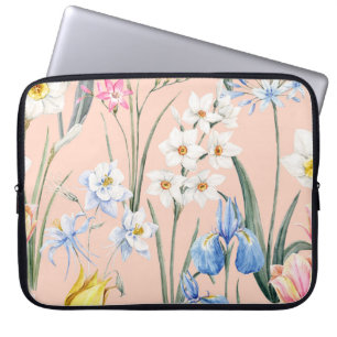 Frühlings-Aquarell-Blumen, Retro-Wallpaper. Laptopschutzhülle