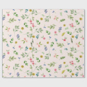 Frühlings-Aquarell-Blumenhochzeits-Packpapier Geschenkpapier (Flach)